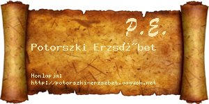 Potorszki Erzsébet névjegykártya