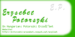 erzsebet potorszki business card